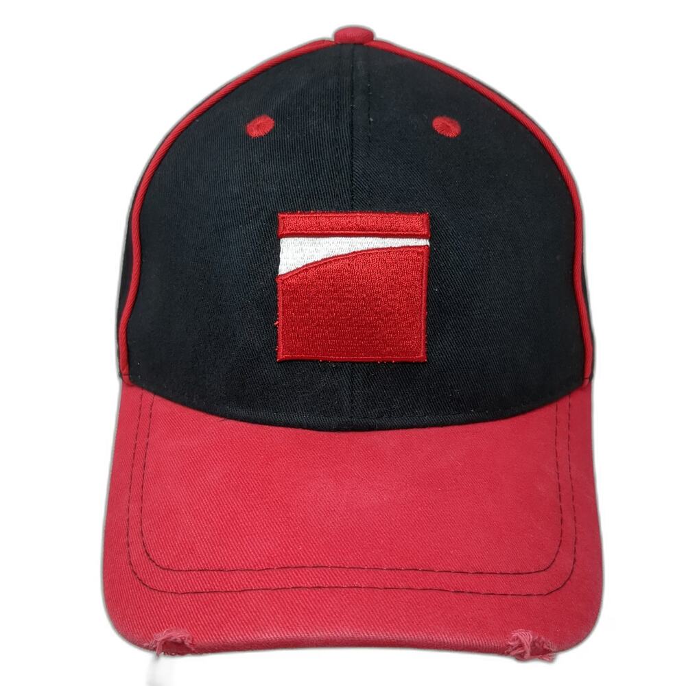 Benelli Baseball Cap Black Red One Size Contrast Piping Embroidered Cotton Hat